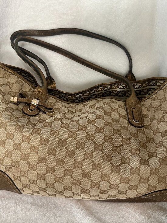Gucci Handbags - Gucci Gold GG Canvas Bag Bundle — Tote + Hobo, 2 Bags, As-Is